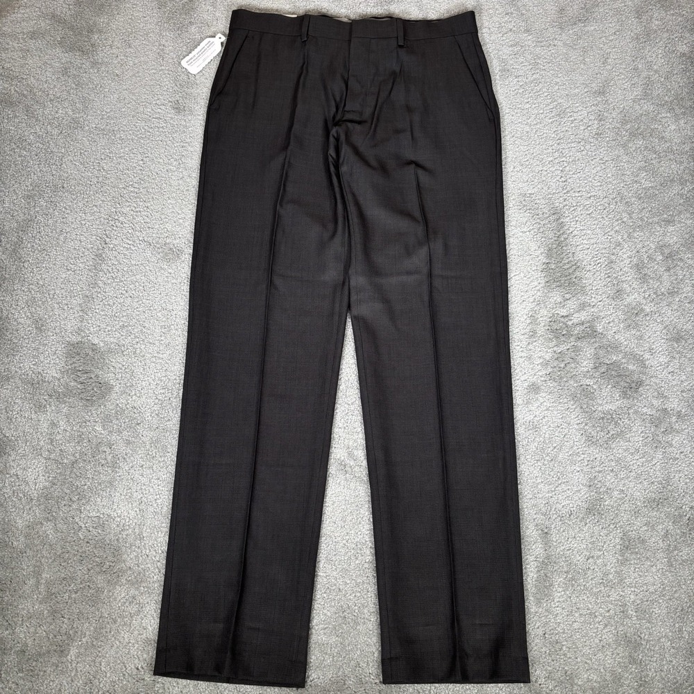 Haggar H26 Dress Pants Mens 32x32 Gray Premium Stretch Straight Fit NWT